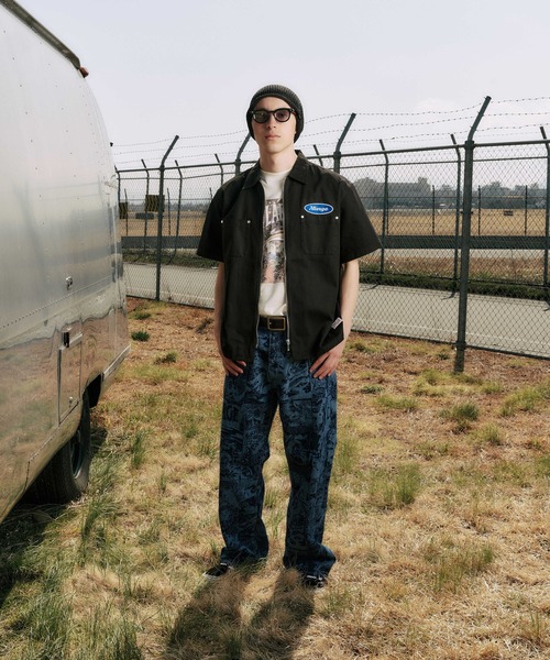 XLARGE（エクストラ ラージ） シャツ ZIP UP S/S WORK SHIRT メンズ