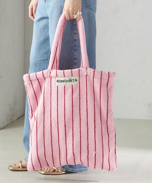 BONGUSTA＞ストライプ トートバッグ（トートバッグ）｜green