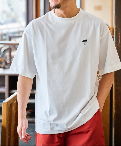 tシャツ 「SUNNY SMITH」11.6ウルトラヘビーオンス Heavy Smithヤシの木柄 ワンポイント刺繍Tee レディース メンズ Sunny Smith tシャツ 11.6ウルトラヘビーオンス Heavy Smithヤシ