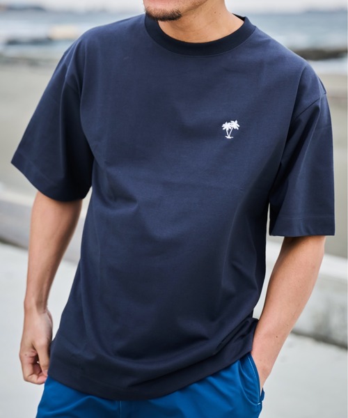 tシャツ 「SUNNY SMITH」11.6ウルトラヘビーオンス Heavy Smithヤシの木柄 ワンポイント刺繍Tee レディース メンズ Sunny Smith tシャツ 11.6ウルトラヘビーオンス Heavy Smithヤシ