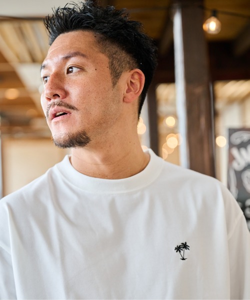 tシャツ 「SUNNY SMITH」11.6ウルトラヘビーオンス Heavy Smithヤシの木柄 ワンポイント刺繍Tee レディース メンズ Sunny Smith tシャツ 11.6ウルトラヘビーオンス Heavy Smithヤシ
