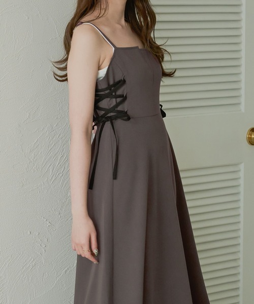 Ambre Neige ワンピース side lace up camisole dress / サイド