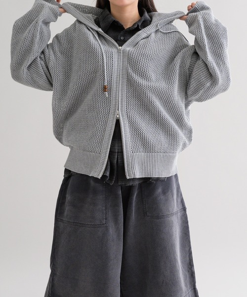 epnok パーカー 「EPNK」Mesh hooded zip up / メッシュ