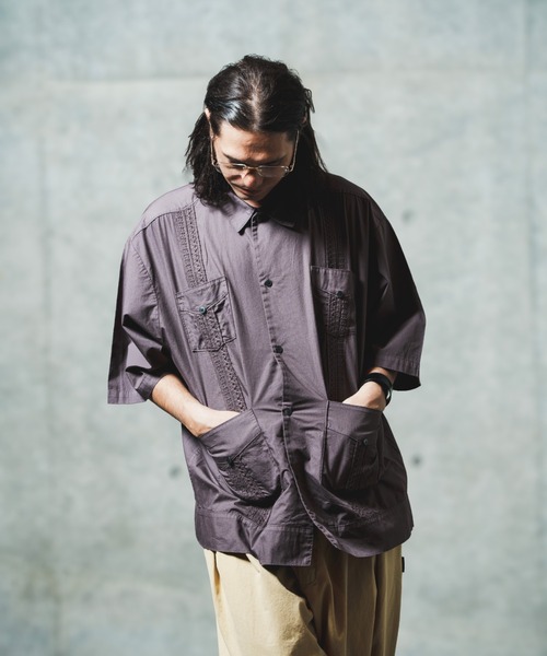ADAM PATEK ブラウス シャツ ADAMPATEK/overdyed cuban shirt