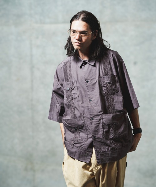 ADAM PATEK ブラウス シャツ ADAMPATEK/overdyed cuban shirt
