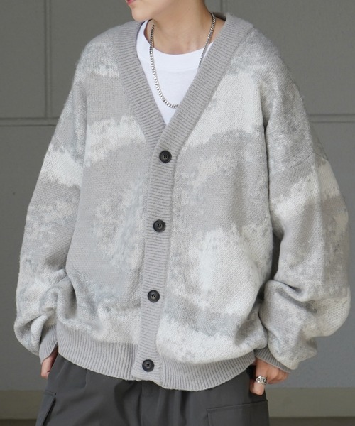 o♡様 カーディガン ライトグレー O0u（オーゼロユー）の「【無染色】アルパカラペルカーディガン 146527