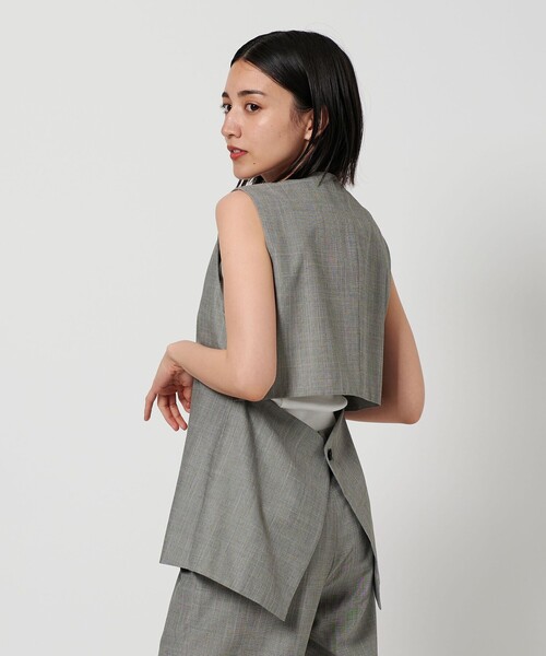 ベスト ジレ レーヨンブレンド バックオープン ベスト レディース BEAUTY＆YOUTH UNITED ARROWS ベスト ジレ レーヨンブレンド