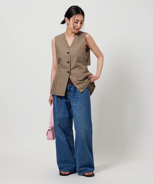 ベスト ジレ レーヨンブレンド バックオープン ベスト レディース BEAUTY＆YOUTH UNITED ARROWS ベスト ジレ レーヨンブレンド