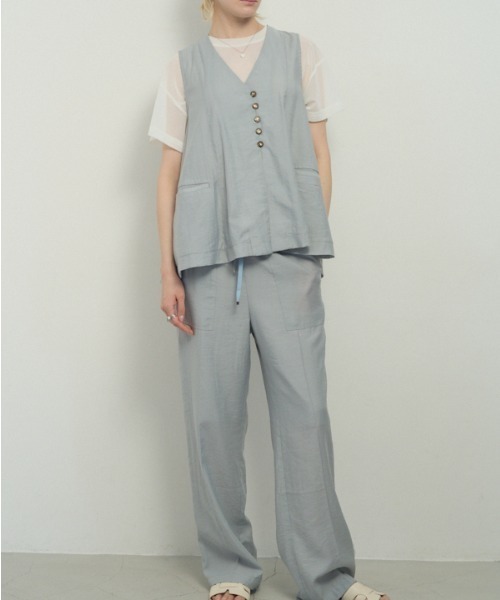 miccar no.9 ジレ　ベスト　シルクウール　フリーサイズ Muel Chic（ミュエルシック） ベスト ジレ Rozel sheer vest ローゼル