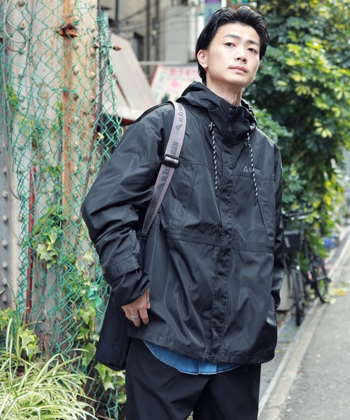 GERRY フリース裏地付き ブラック マウンテンパーカー GERRY マウンテンパーカー ウインドブレーカー 「ag」「GERRY