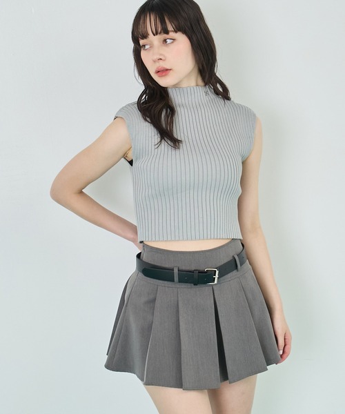 ANAP ニット セーター リブニットクロップドトップス レディース