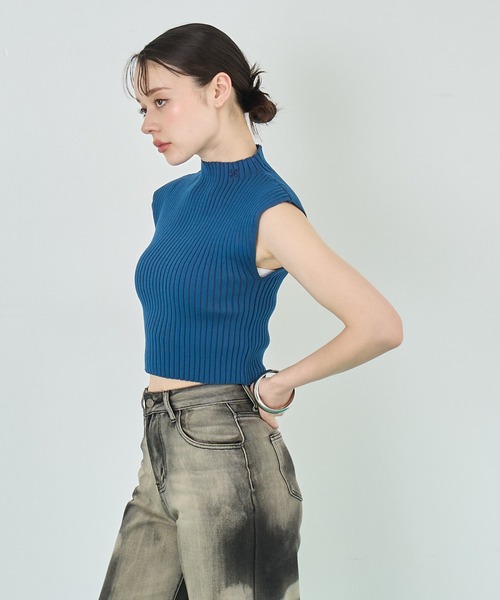 クロップド リブ セーター ANAP ニット セーター リブニットクロップドトップス レディース