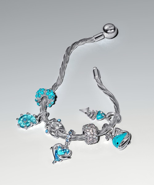 PANDORA チャーム ブルー ムラノガラス ドルフィン ダングル