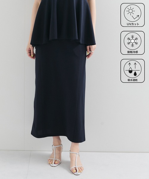 新品 JUN&ROPEメッシュ フレアスカート 【UV】【接触冷感】【防透】 M SHIPS Colors:〈接触冷感・UVカット・撥水〉マルチ