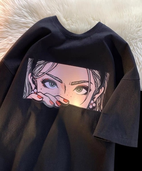 tシャツ グラフィックロゴ Tシャツ レディース FreeZone tシャツ グラフィックガールプリントTシャツ メンズ
