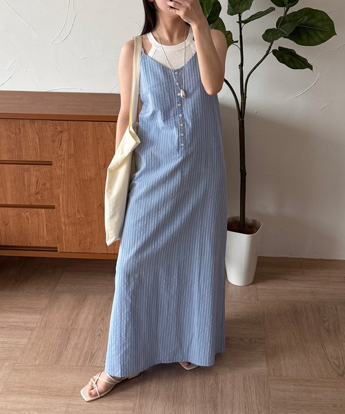 argue シアサッカー　ワンピース　SEERSUCKER DRESS Spick and span サッカージレースアップワンピース - メルカリ