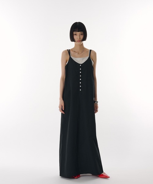 ワンピース seersucker henry cami long dress MUHET ワンピース seersucker henry cami long dress / シア