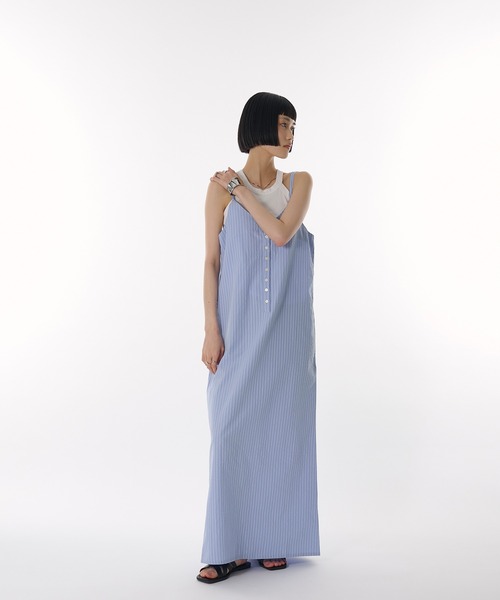 ワンピース Dhal/Henry Smock Shirt OP MUHET ワンピース seersucker henry cami long dress / シア