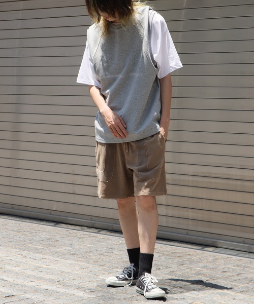 ROOP TOKYO ベスト ジレ クルーネックスウェットベスト メンズ