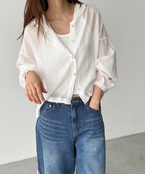 ブラウス シャツ El mar　シアーパーカーシャツ レディース CANAL JEAN ブラウス シャツ El mar シアーパーカーシャツ