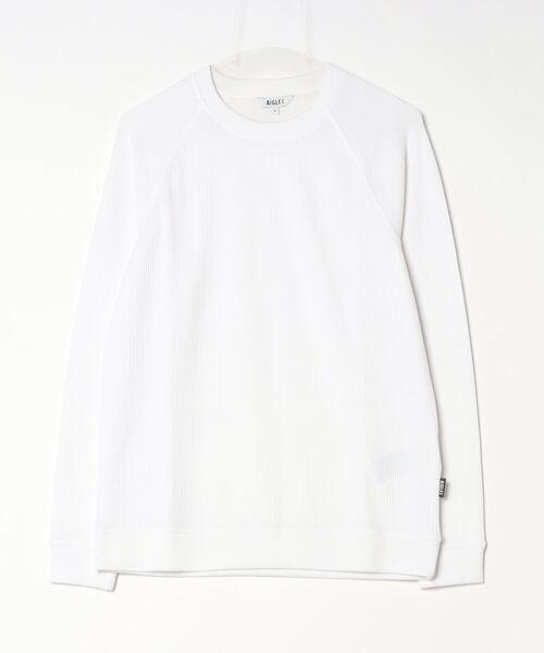「AIGLE」 長袖Tシャツ L ホワイト メンズ