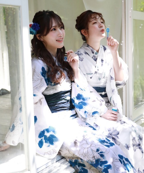 和なでしこ ときめき夏恋浴衣兵児帯2点セット セール】ときめき夏恋浴衣ヘコ帯2点セット（浴衣）｜和なでしこ