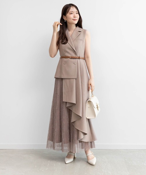 RANDA（ランダ） ワンピース 「4サイズ展開」レースプリーツドッキング