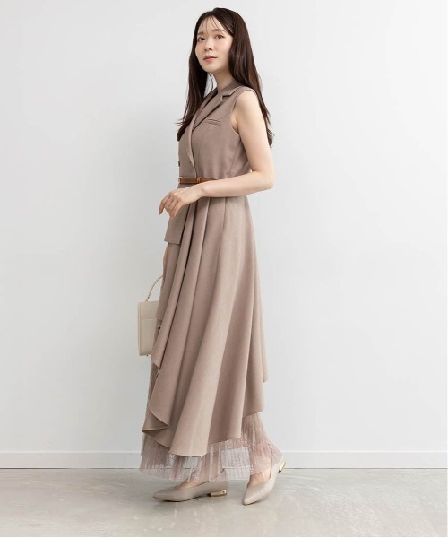 RANDA（ランダ） ワンピース 「4サイズ展開」レースプリーツドッキング