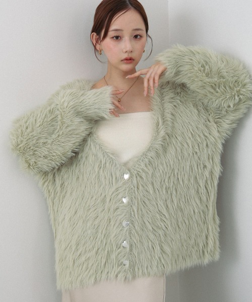 BAB（バブ） カーディガン 「選べる着丈/前後2WAY」ニュアンスハート