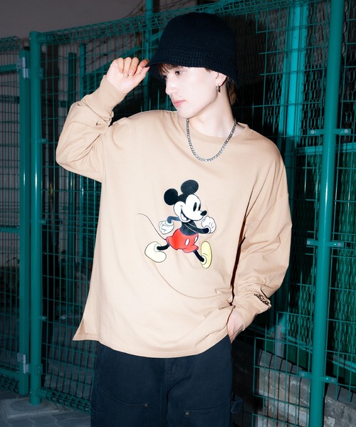 MICKEY MOUSE（ミッキーマウス） tシャツ オーバーサイズ 長袖Tシャツ
