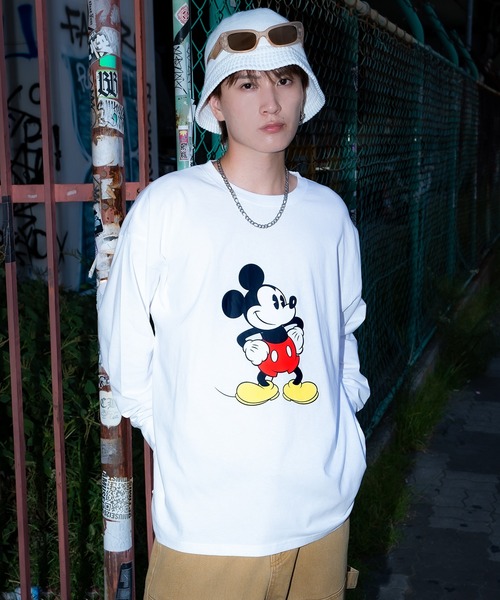 MICKEY MOUSE（ミッキーマウス） tシャツ オーバーサイズ 長袖Tシャツ