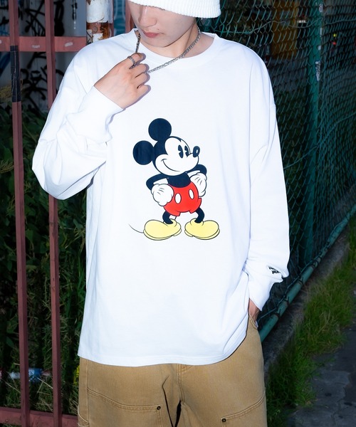 MICKEY MOUSE（ミッキーマウス） tシャツ オーバーサイズ 長袖Tシャツ