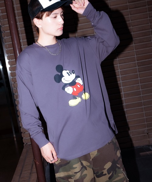MICKEY MOUSE（ミッキーマウス） tシャツ オーバーサイズ 長袖Tシャツ