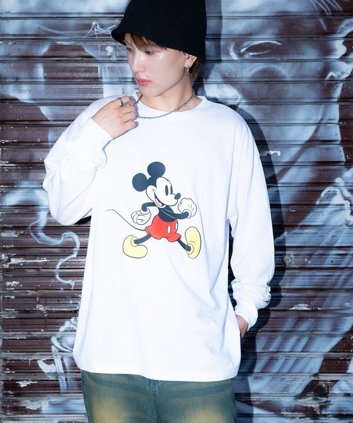 （40）ミッキーマウス オーバーサイズTシャツ　ホワイト Disney（ディズニー） tシャツ ミッキーマウス オーバーサイズ Tシャツ