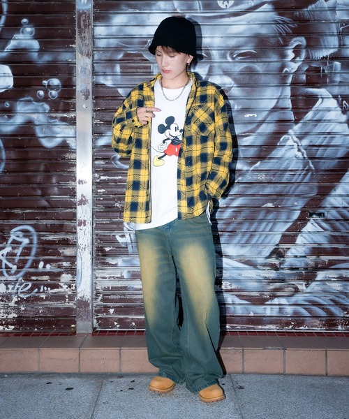 MICKEY MOUSE（ミッキーマウス） tシャツ オーバーサイズ 長袖Tシャツ