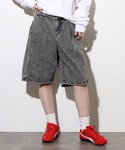ハーフパンツ ワイドパンツ ジーンズ デニム ...の詳細画像1