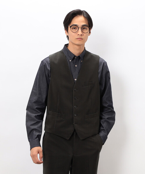 コムサデモード ベスト付 3ピース セットアップ スーツ 2XL ブラック COMME CA ISM（コムサイズム） セレモニースーツ スーツ ベスト