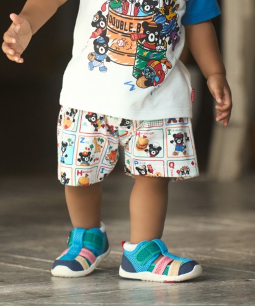 wb ハーフパンツ パンツ アルファベット総柄ハーフパンツ キッズ 子供 