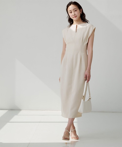 「ur's」 ノースリーブワンピース S サンドベージュ レディース_画像8