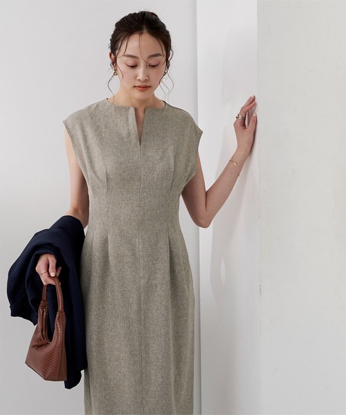 「ur's」 ノースリーブワンピース S サンドベージュ レディース_画像9