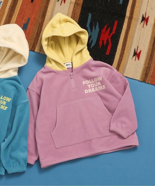 BREEZE（ブリーズ） パーカー フード配色フリースパーカー_ジュニア