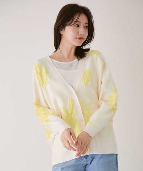 JAYRO（ジャイロ） カーディガン フラワージャガードドルマンニット