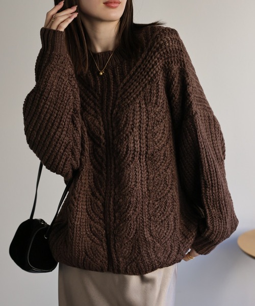 sakishimatokyo ニット セーター バルキーケーブルニットプルオーバー