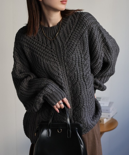 sakishimatokyo ニット セーター バルキーケーブルニットプルオーバー