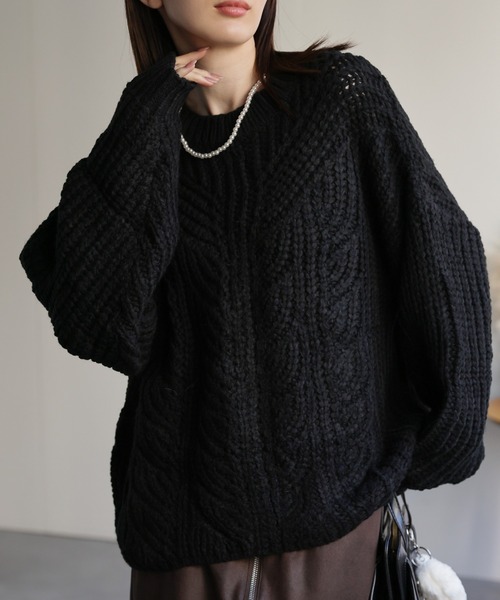 sakishimatokyo ニット セーター バルキーケーブルニットプルオーバー