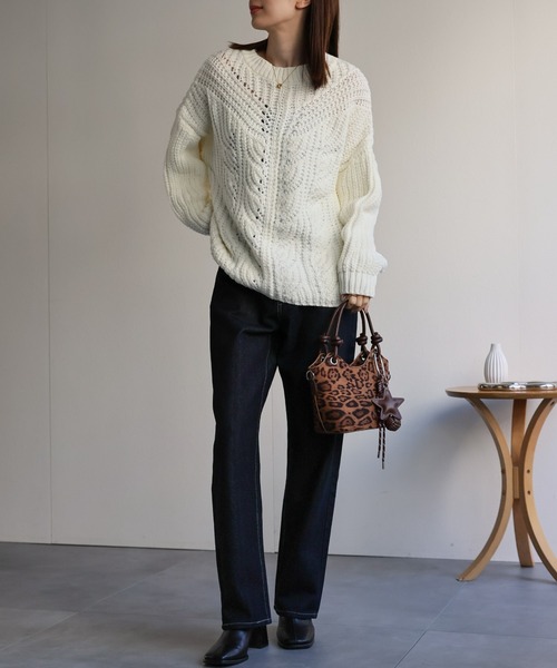 sakishimatokyo ニット セーター バルキーケーブルニットプルオーバー
