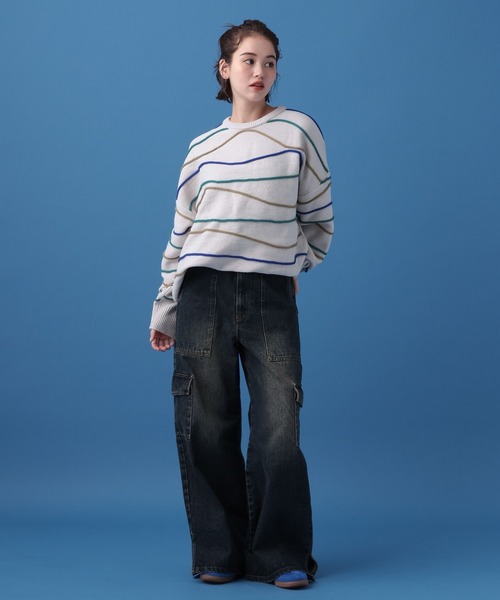 「PBLIM」 長袖ニット FREE グリーン レディース_画像6