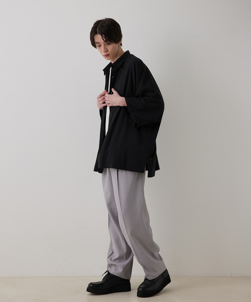 「JUNRED」 半袖シャツ L ブラック メンズ_画像9