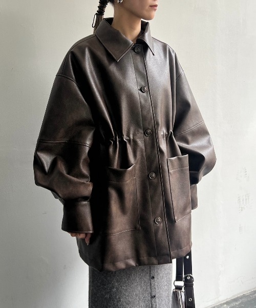 「AIC.」 コート FREE ブラウン レディース_画像8