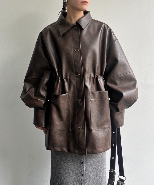 「AIC.」 コート FREE ブラウン レディース_画像9